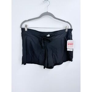 Sporti Active Swim Short Bottom Black Lycra Xtra Life SMA005 Womens Large NWT